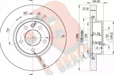 R BRAKE 78rbd21134 -  Тормозной диск